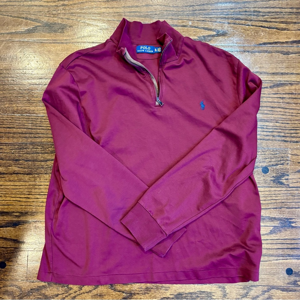 Polo by Ralph Lauren Red Shirt with Quarter-Zip